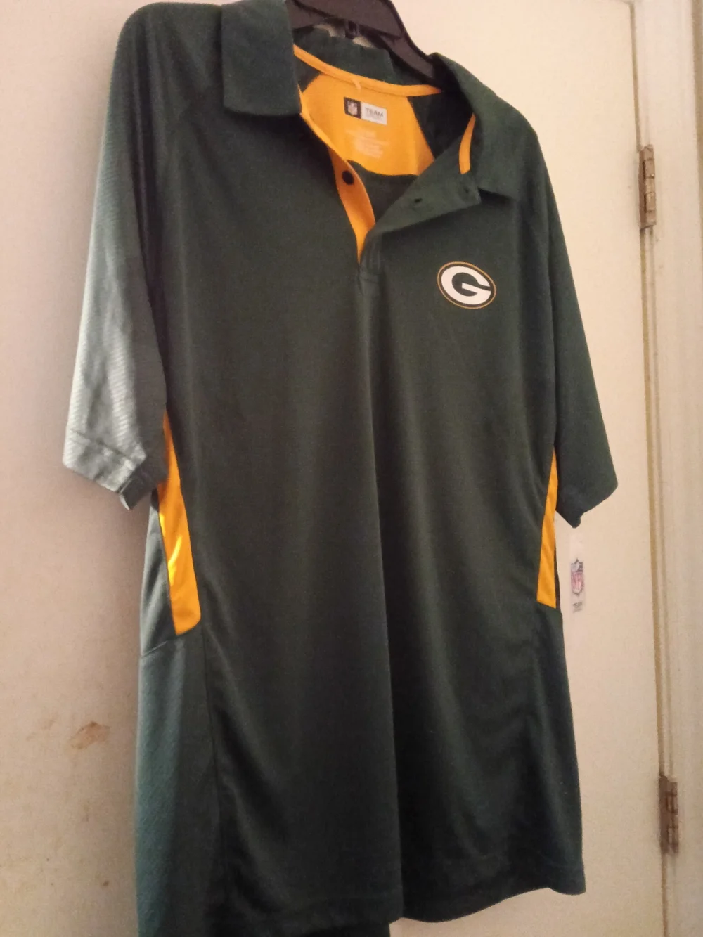 NFL Green Bay Packers Dark Green and Gold Polo Shirt Mens Size  XL